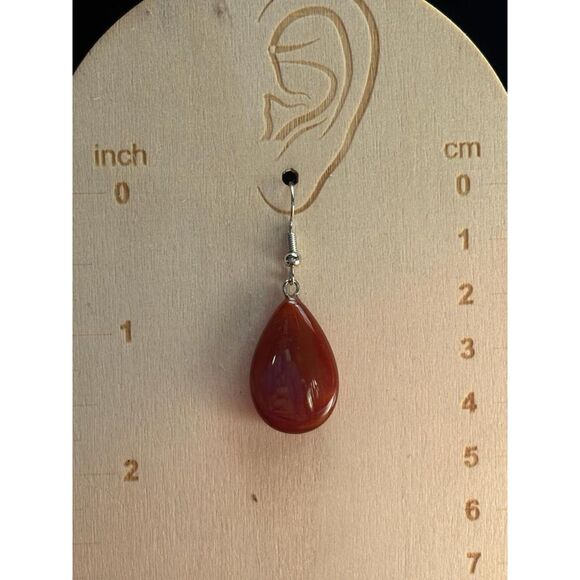 Carnelian Crystal Teardrop Earrings NWT - Picture 8 of 9